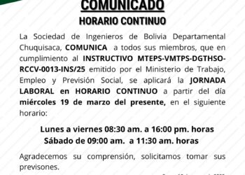 COMUNICADO: Horario continuo