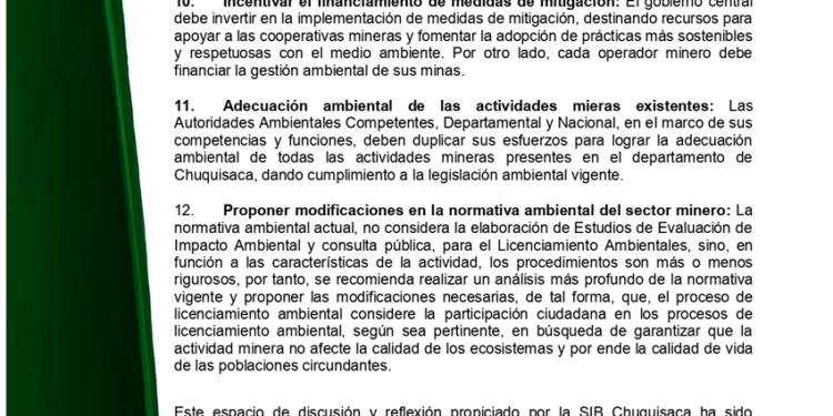 Conclusiones y recomendaciones del Foro Debate «Minería y Desarrollo sostenible ¿Oportunidad o Conflicto?