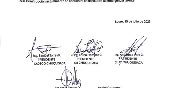 Pronunciamiento del Sector de la Construcción