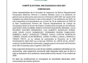 Comunicado : Comité Electoral SIB CHUQUISACA 2025-2027