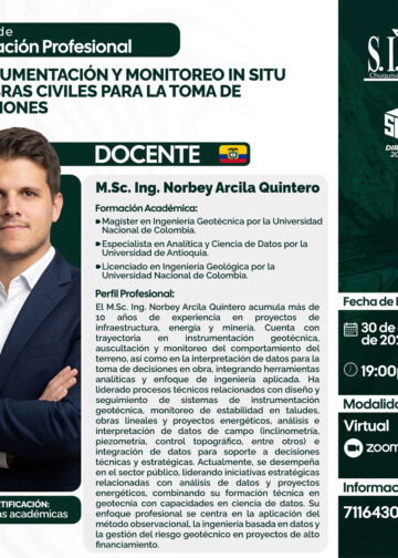 Curso de Formación Profesional: Instrumentación y Monitoreo In Situ en Obras Civiles para la toma de decisiones