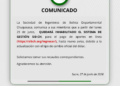 Comunicado a nuestros miembros