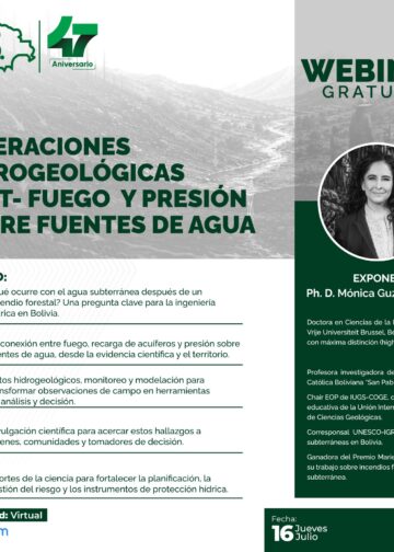 Webinar: Alteraciones Hidrogeológicas Post-Fuego y Presión sobre fuentes de Agua